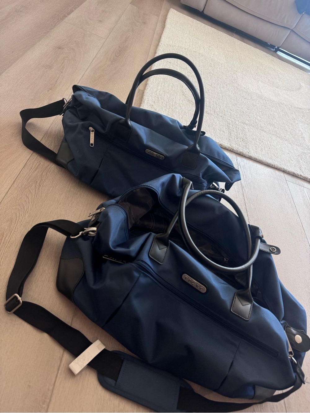 Classic Navy Travel Duffel with Shoulder Strap